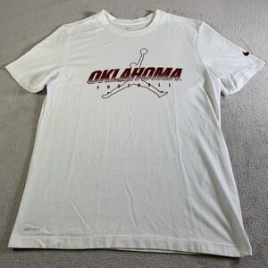 Oklahoma Sooners Shirt Mens Medium White NCAA Football Nike Dri-FIT Tee Jordan